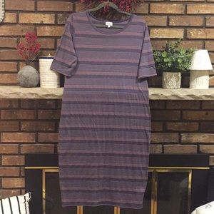 LulaRoe NWOT purple striped dress